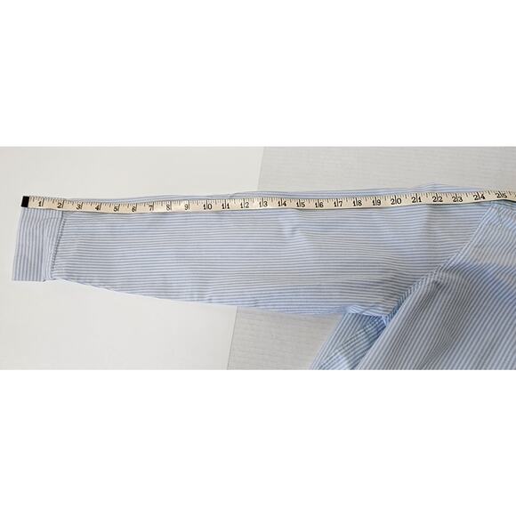 Croft & Barrow Women's Blue and White Striped Cotton Button Blouse Size Medium - Picture 6 of 9